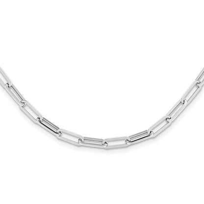 14K White Gold Polished Fancy Link Necklace