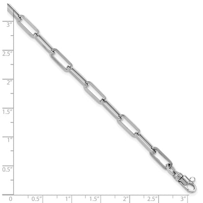 14K White Gold Polished Fancy Link With 1In Ext Bracelet