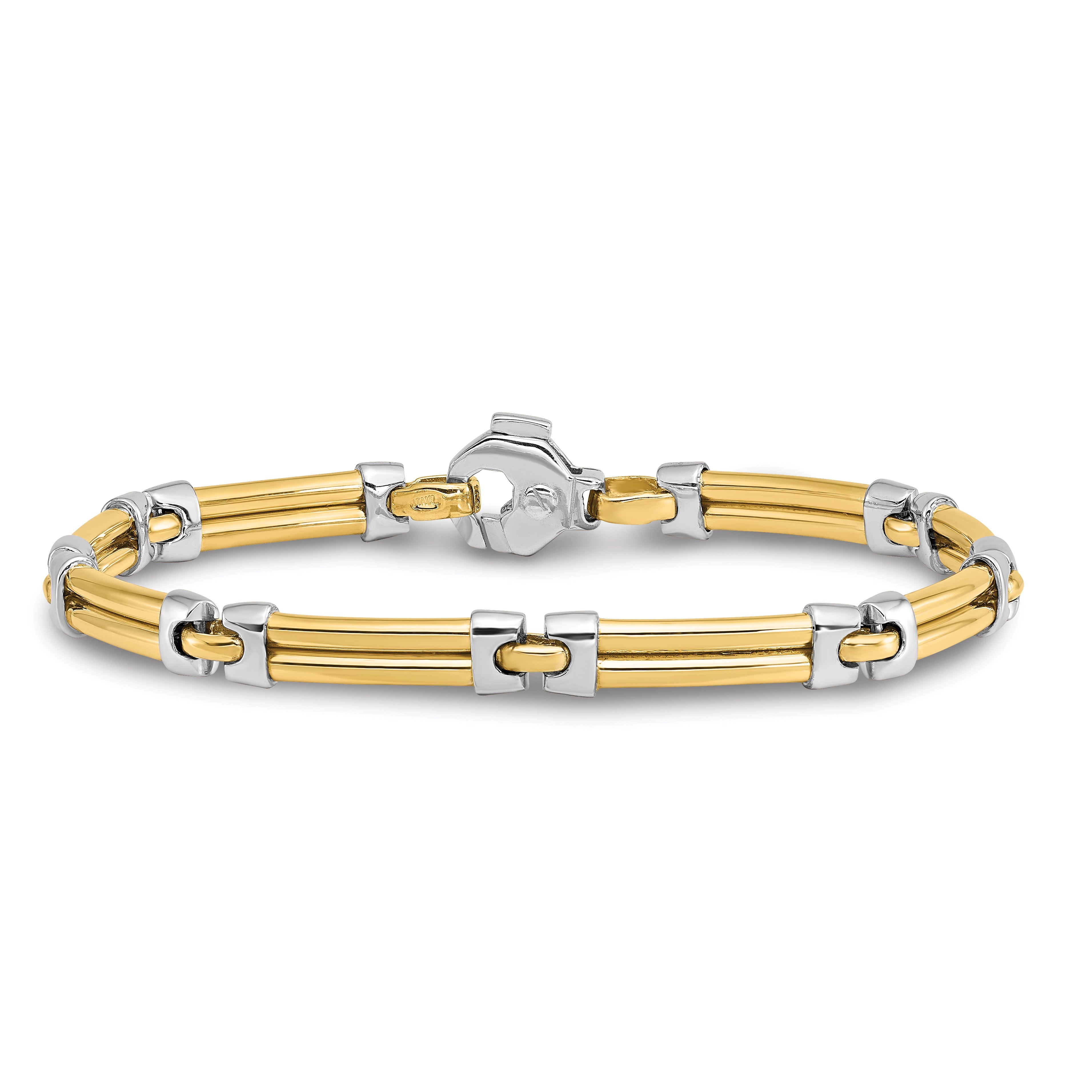 14K Two Tone Polished Bracelet