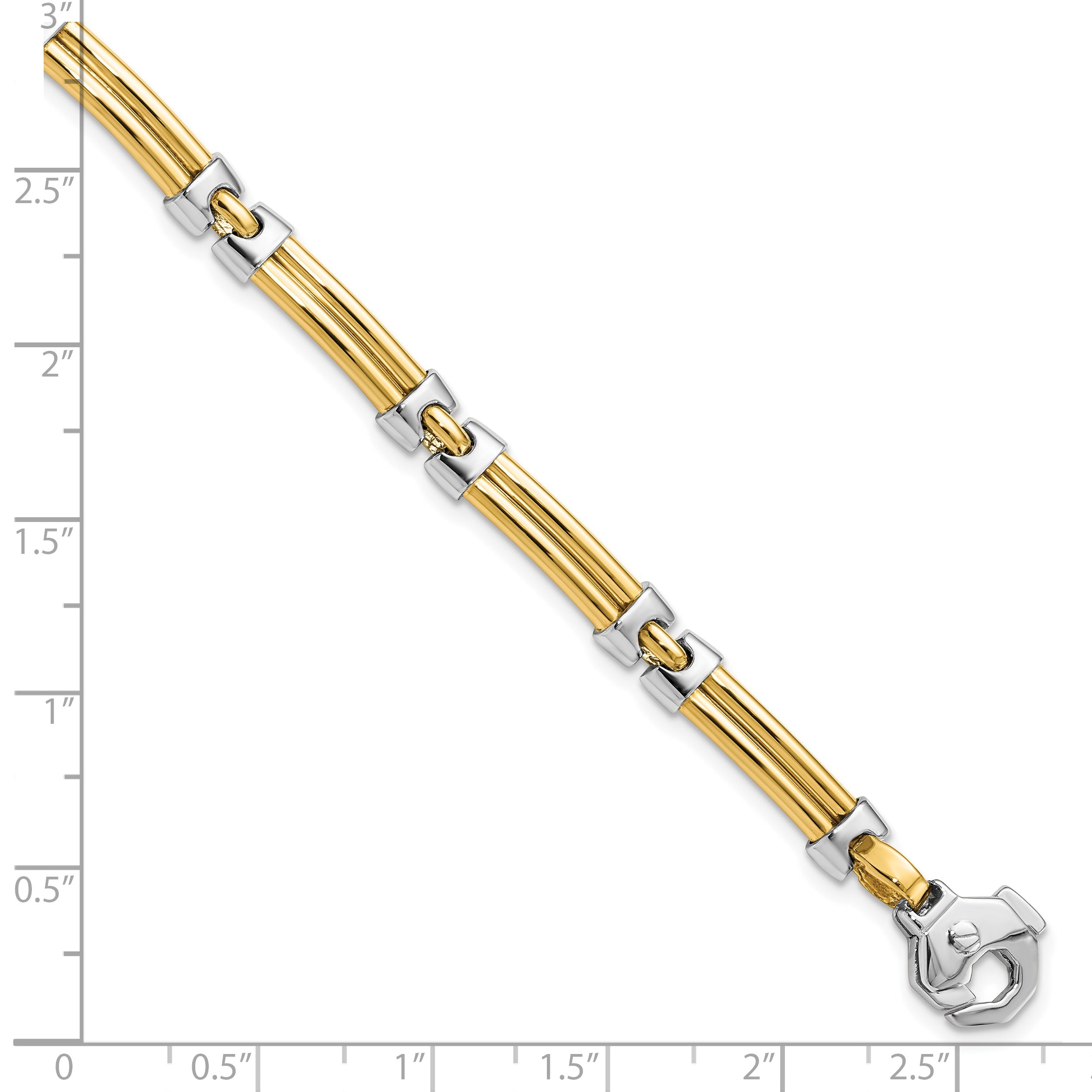 14K Two Tone Polished Bracelet