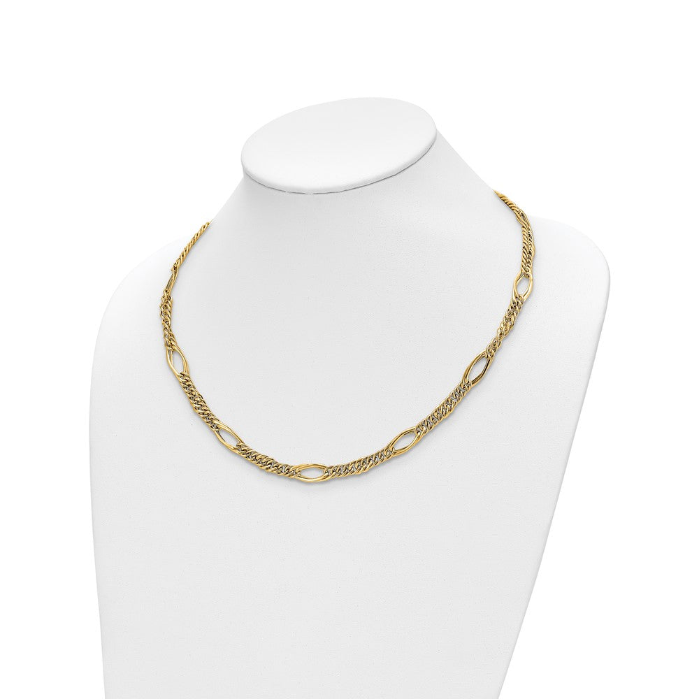 14K Yellow Gold Polished Fancy Link Necklace