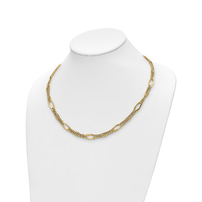 14K Yellow Gold Polished Fancy Link Necklace