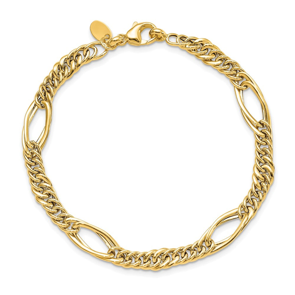 14K Yellow Gold Polished Fancy Link Bracelet