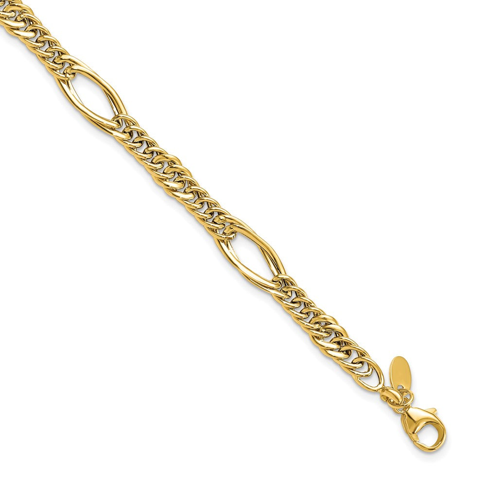 14K Yellow Gold Polished Fancy Link Bracelet