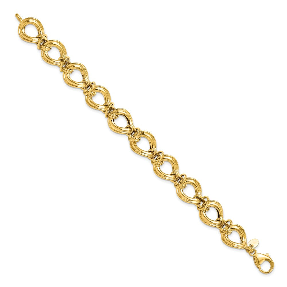 14K Yellow Gold Polished Fancy Link Bracelet