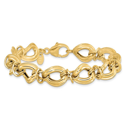 14K Yellow Gold Polished Fancy Link Bracelet