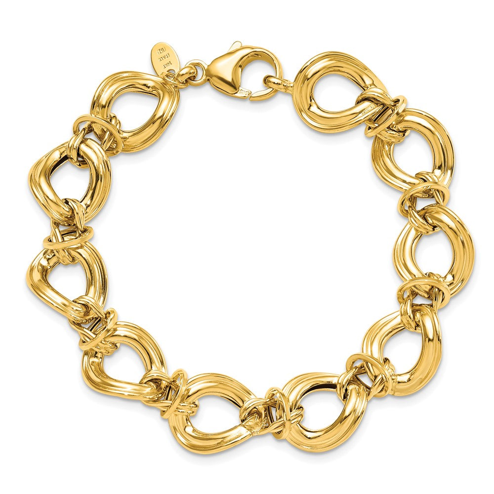 14K Yellow Gold Polished Fancy Link Bracelet