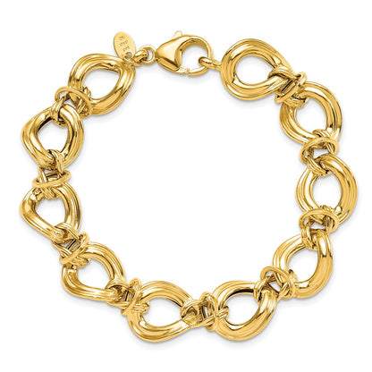 14K Yellow Gold Polished Fancy Link Bracelet