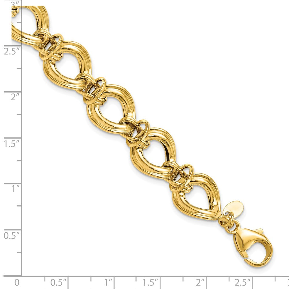 14K Yellow Gold Polished Fancy Link Bracelet