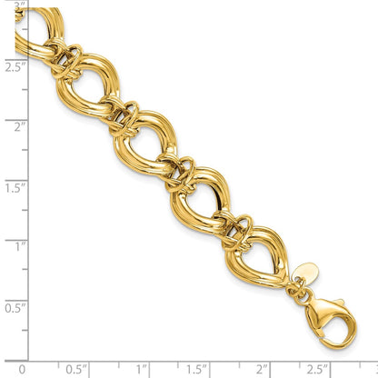 14K Yellow Gold Polished Fancy Link Bracelet