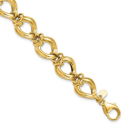 14K Yellow Gold Polished Fancy Link Bracelet