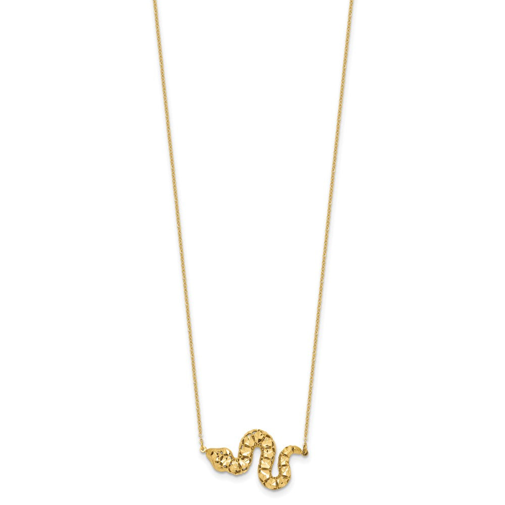 14K Yellow Gold D/C Snake Necklace