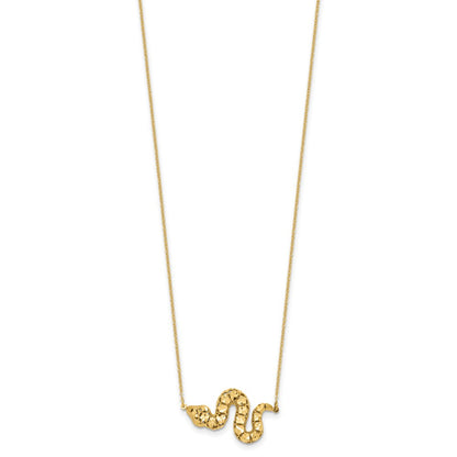 14K Yellow Gold D/C Snake Necklace