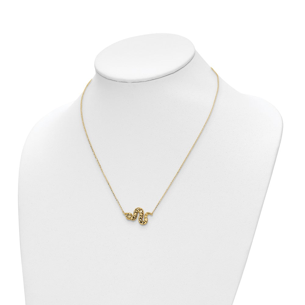 14K Yellow Gold D/C Snake Necklace