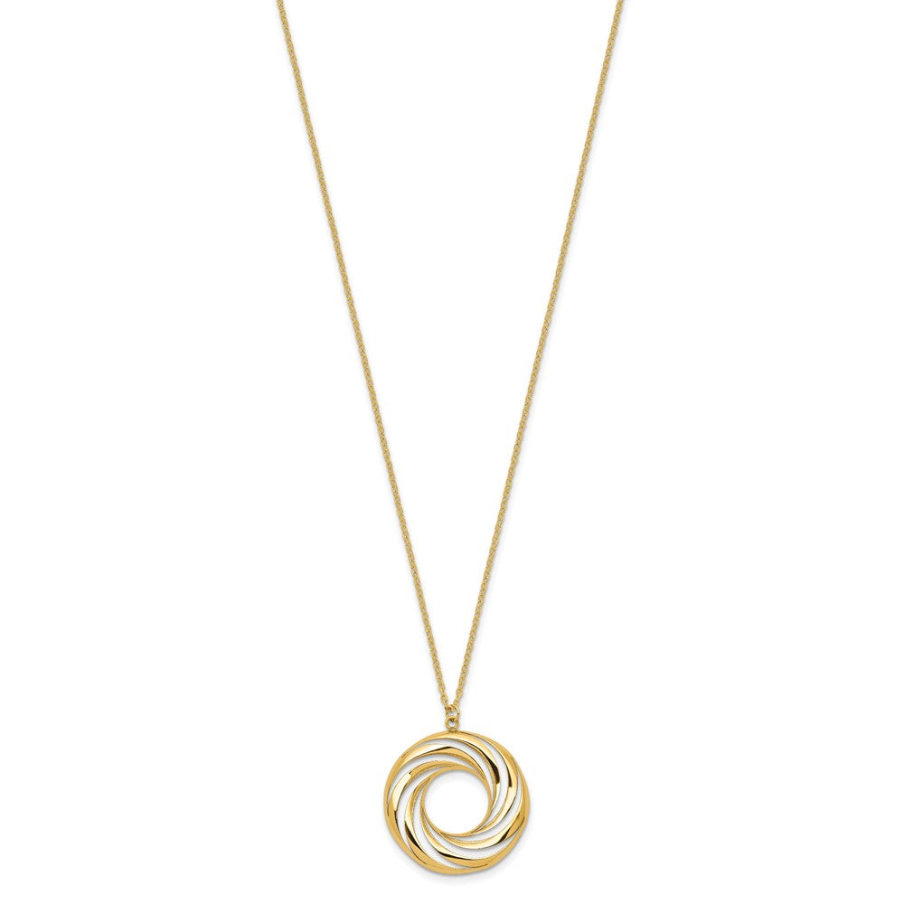 14K Yellow Gold Polished And Brushed Necklace