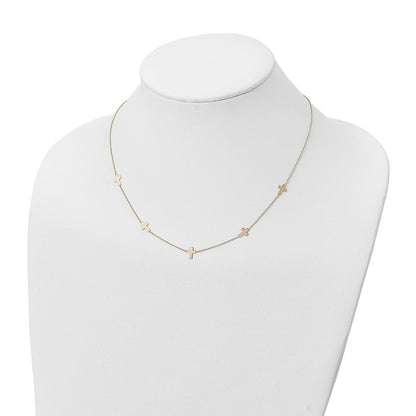 14K Yellow Gold Polished Cross Necklace