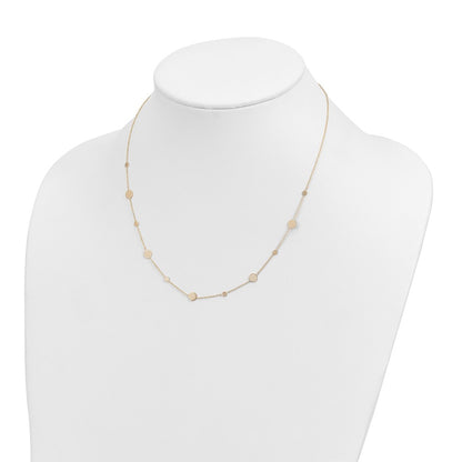 14K Yellow Gold Polished Disc Necklace