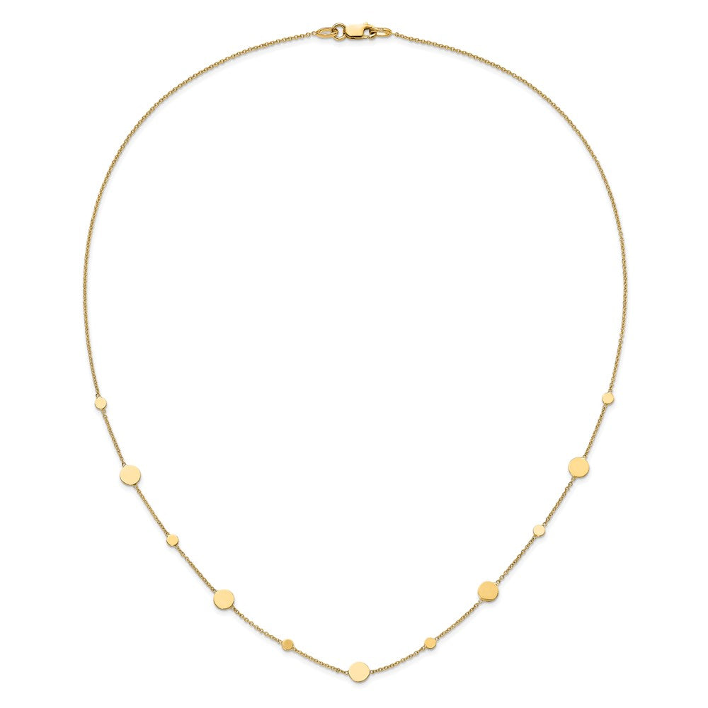 14K Yellow Gold Polished Disc Necklace