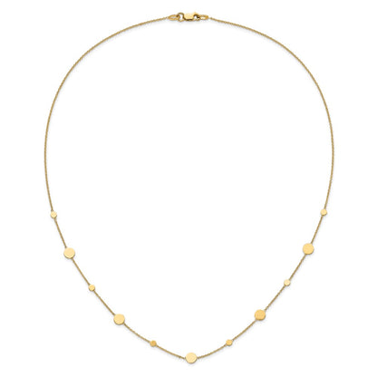 14K Yellow Gold Polished Disc Necklace