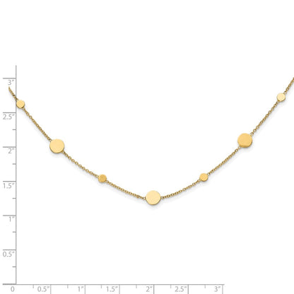 14K Yellow Gold Polished Disc Necklace