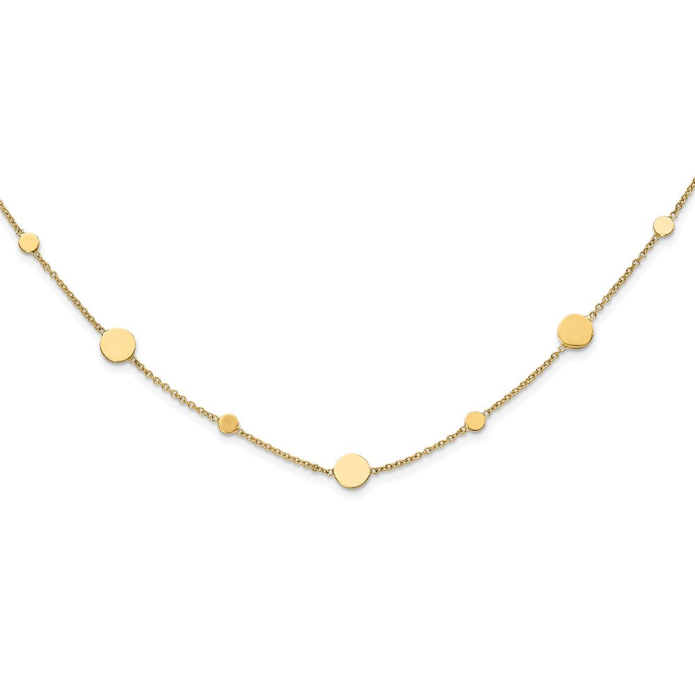 14K Yellow Gold Polished Disc Necklace