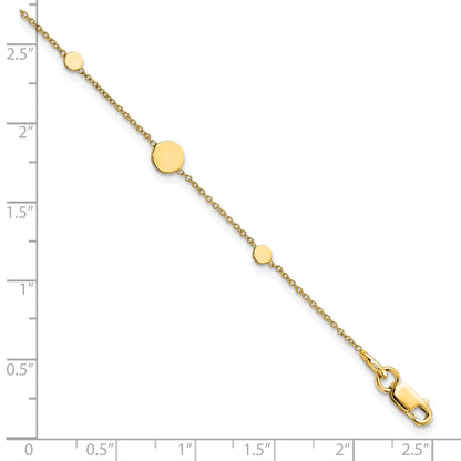 14K Yellow Gold Polished Disc Bracelet