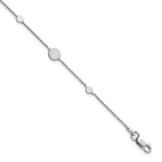 14K White Gold Polished Disc Bracelet