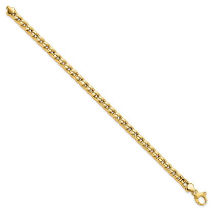 14K Yellow Gold Polished Curb Bracelet