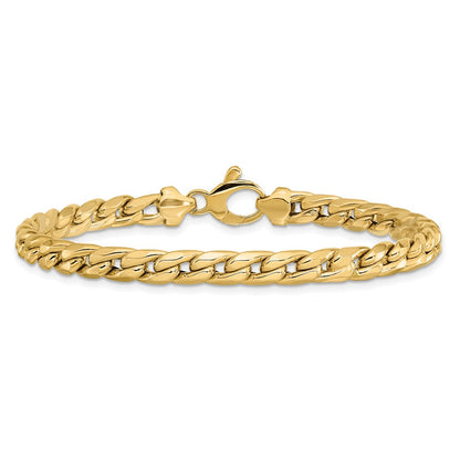 14K Yellow Gold Polished Curb Bracelet
