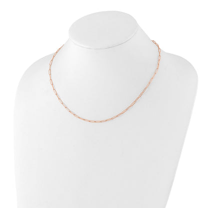 14K Rose Gold Polished Fancy Link Necklace