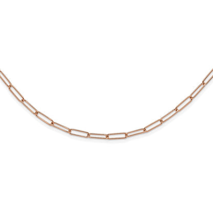 14K Rose Gold Polished Fancy Link Necklace