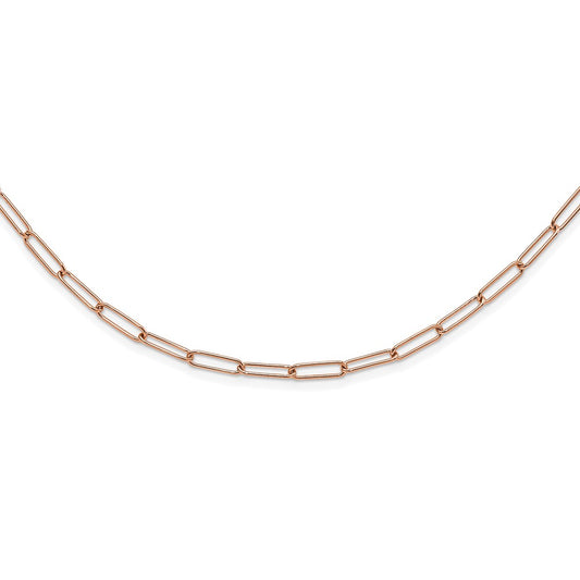 14K Rose Gold Polished Fancy Link Necklace