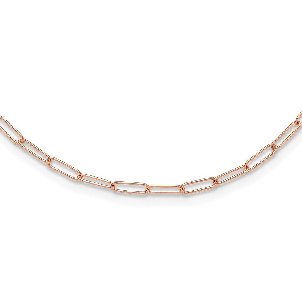 14K Rose Gold Polished Fancy Link Necklace