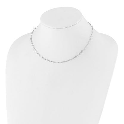 14K White Gold Polished Fancy Link Necklace