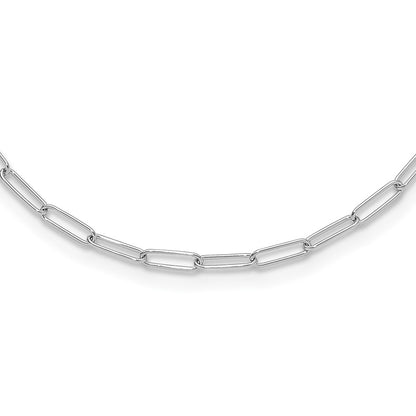 14K White Gold Polished Fancy Link Necklace