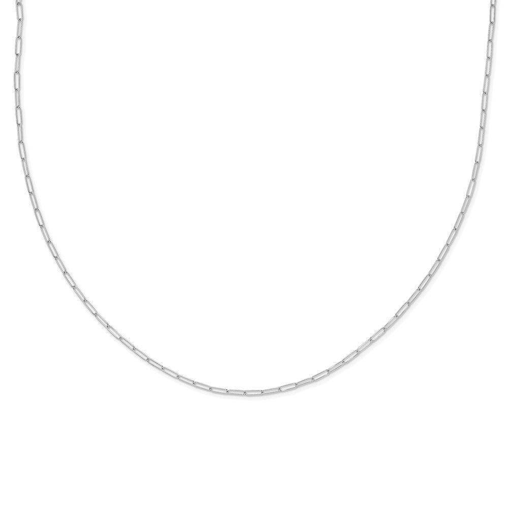 14K White Gold Polished Fancy Link Necklace