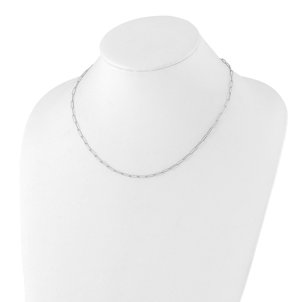 14K White Gold Polished Fancy Link Necklace