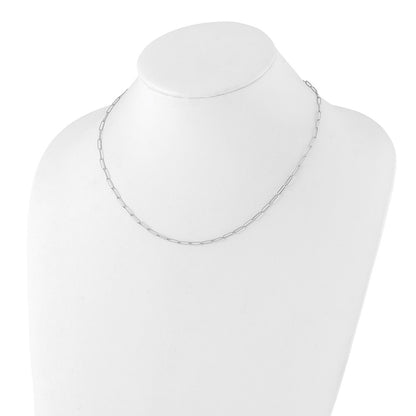 14K White Gold Polished Fancy Link Necklace