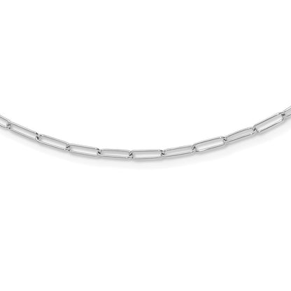 14K White Gold Polished Fancy Link Necklace