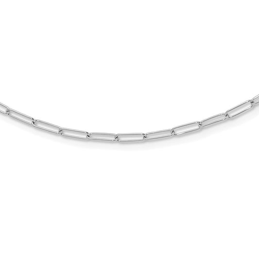 14K White Gold Polished Fancy Link Necklace