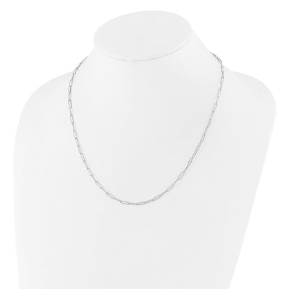 14K White Gold Polished Fancy Link Necklace