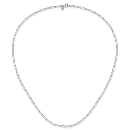 14K White Gold Polished Fancy Link Necklace