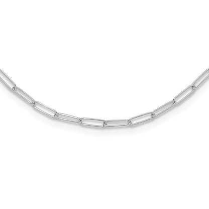 14K White Gold Polished Fancy Link Necklace