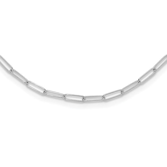14K White Gold Polished Fancy Link Necklace