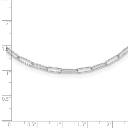 14K White Gold Polished Fancy Link Necklace