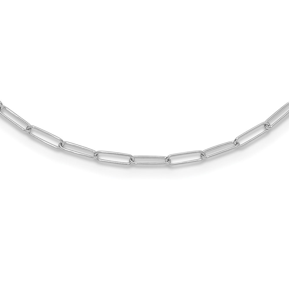 14K White Gold Polished Fancy Link Necklace