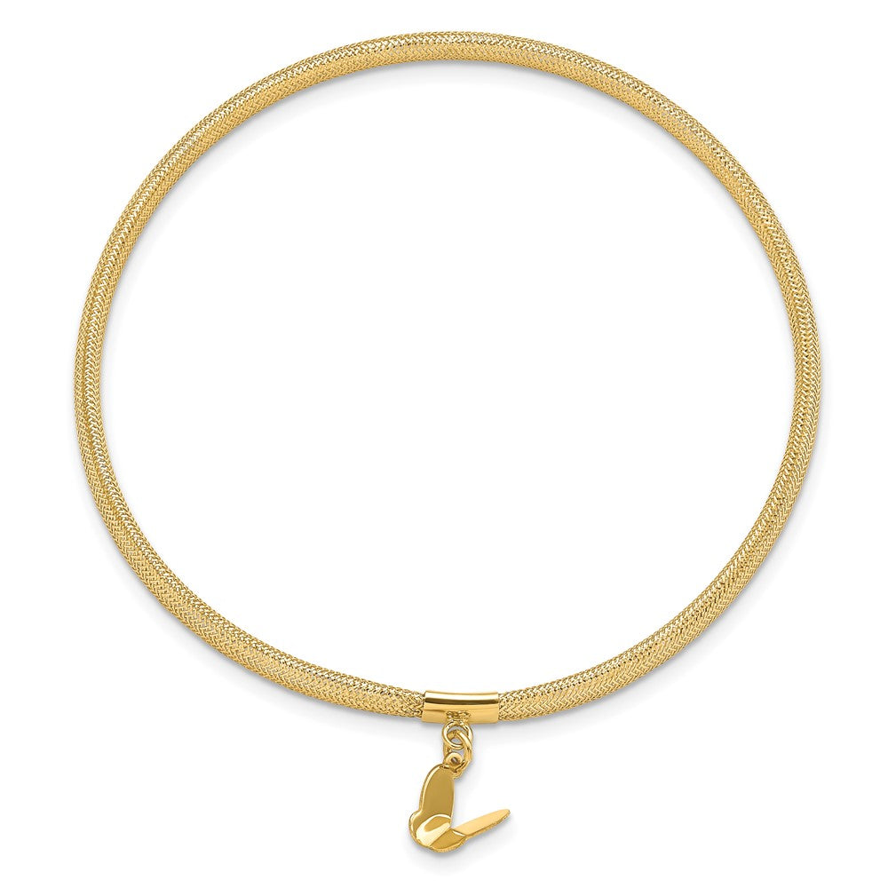 14K Yellow Gold Polished Butterfly Stretch Bracelet