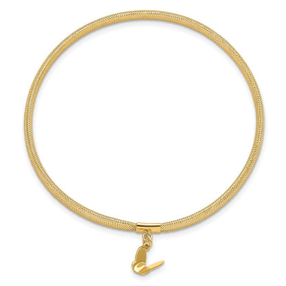 14K Yellow Gold Polished Butterfly Stretch Bracelet