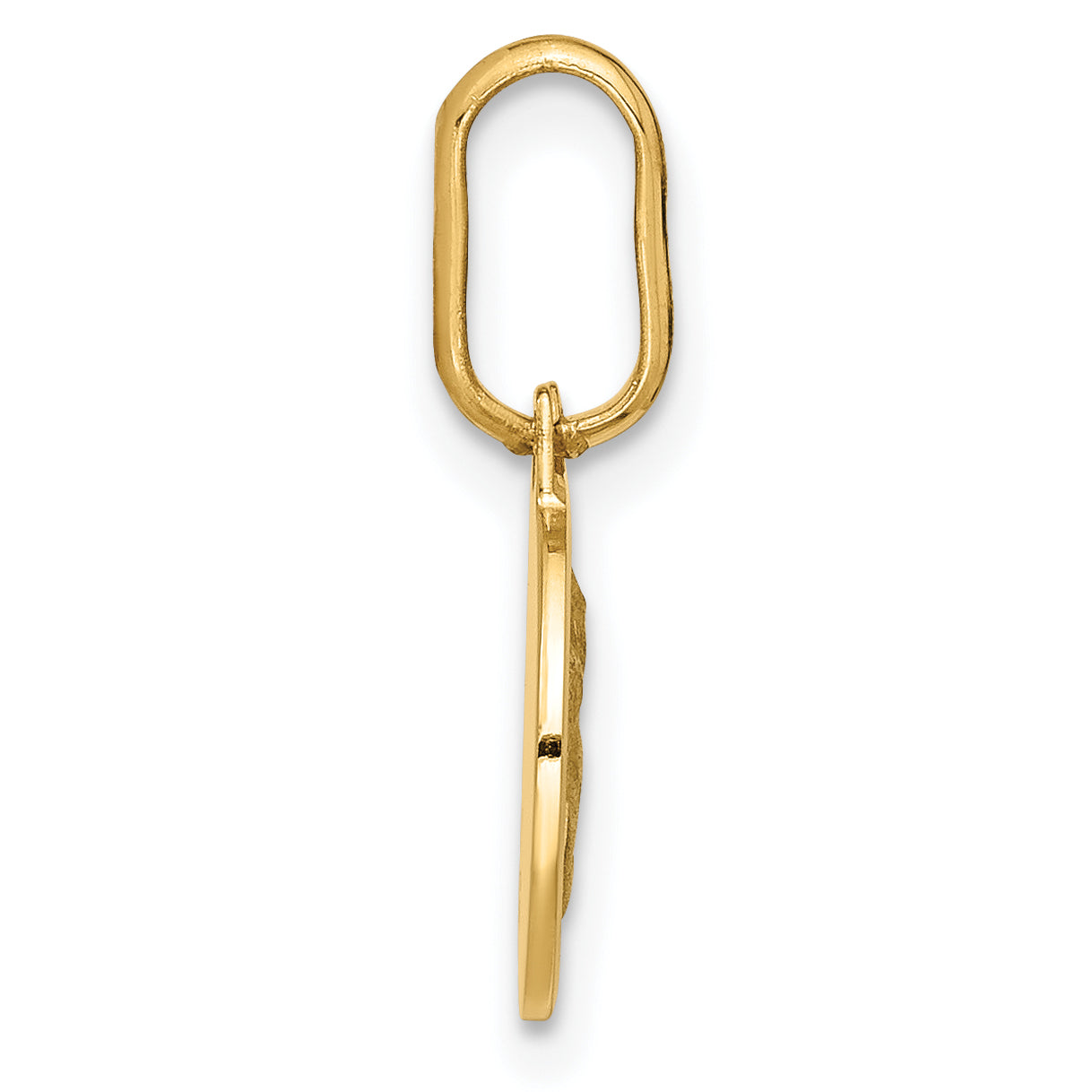 14K Yellow Gold Polished And Matte Angel Pendant