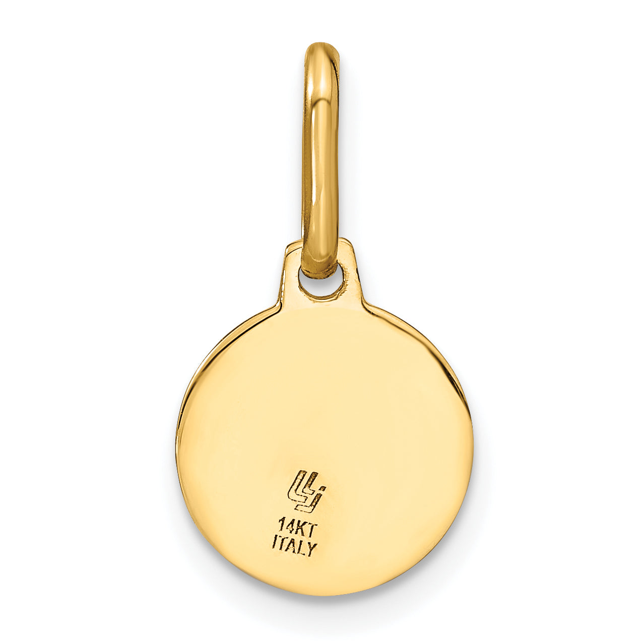 14K Yellow Gold Polished And Matte Angel Pendant